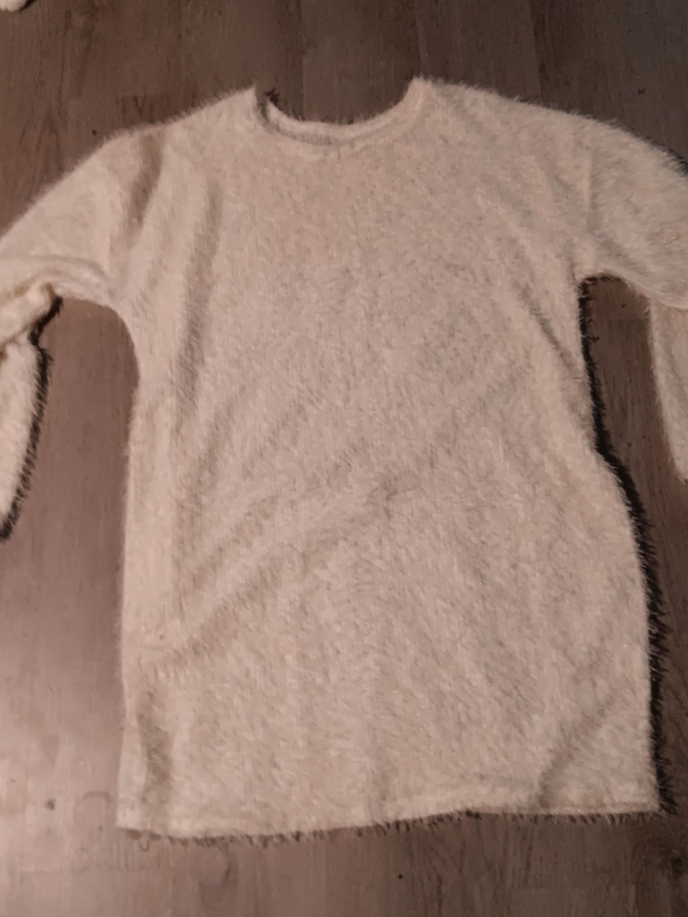 Cozy Fuzzy Cream Long Sleeve Sweater Dress